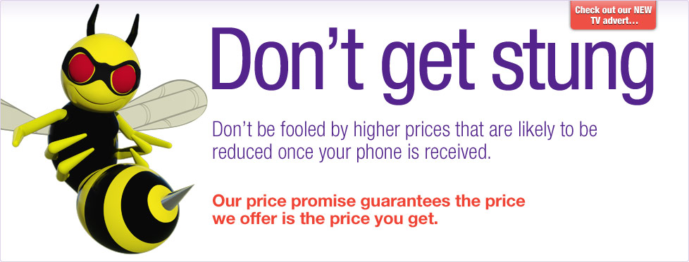 A giant wasp with a sharp stinger. Maz warns about some rogue providers, don't get stung! Mazuma promise to pay the full price quoted or your phone back free of charge. Find out more.